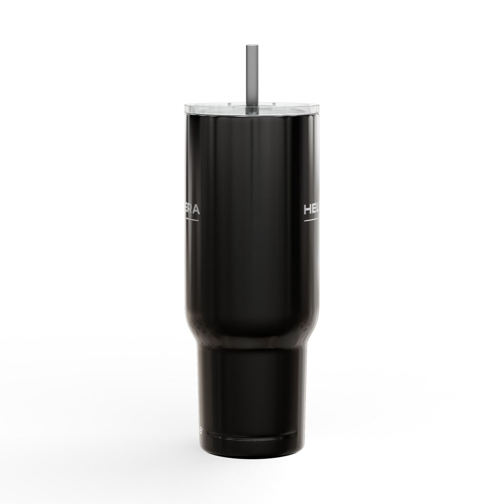 Vaso térmico grabado de 40oz con tapa y popote — Logo de Helixera Labs
